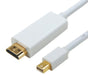 ASTROTEK Mini DisplayPort DP to HDMI Cable 2m - 20 pins Male to 19 pins Male Gold plated RoHS V177-L-CBAT-MINIDPHDMI-2