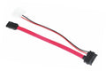 ASTROTEK Slim SATA Cable 50cm + 10cm 6 pins + 7 pins to 4 pins + 7 pins Red Colour V177-L-CBAT-SATA-SLIM