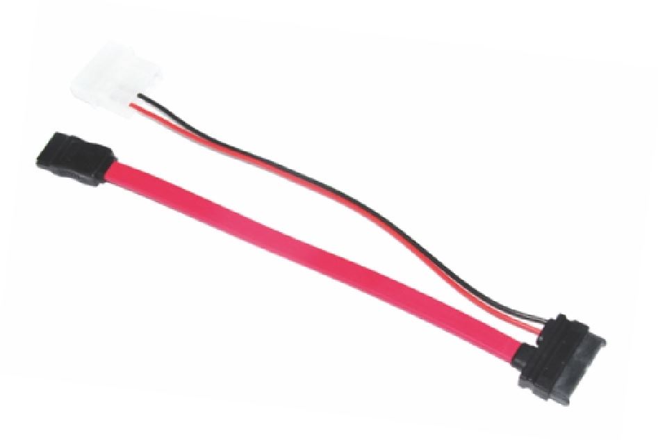 ASTROTEK Slim SATA Cable 50cm + 10cm 6 pins + 7 pins to 4 pins + 7 pins Red Colour V177-L-CBAT-SATA-SLIM