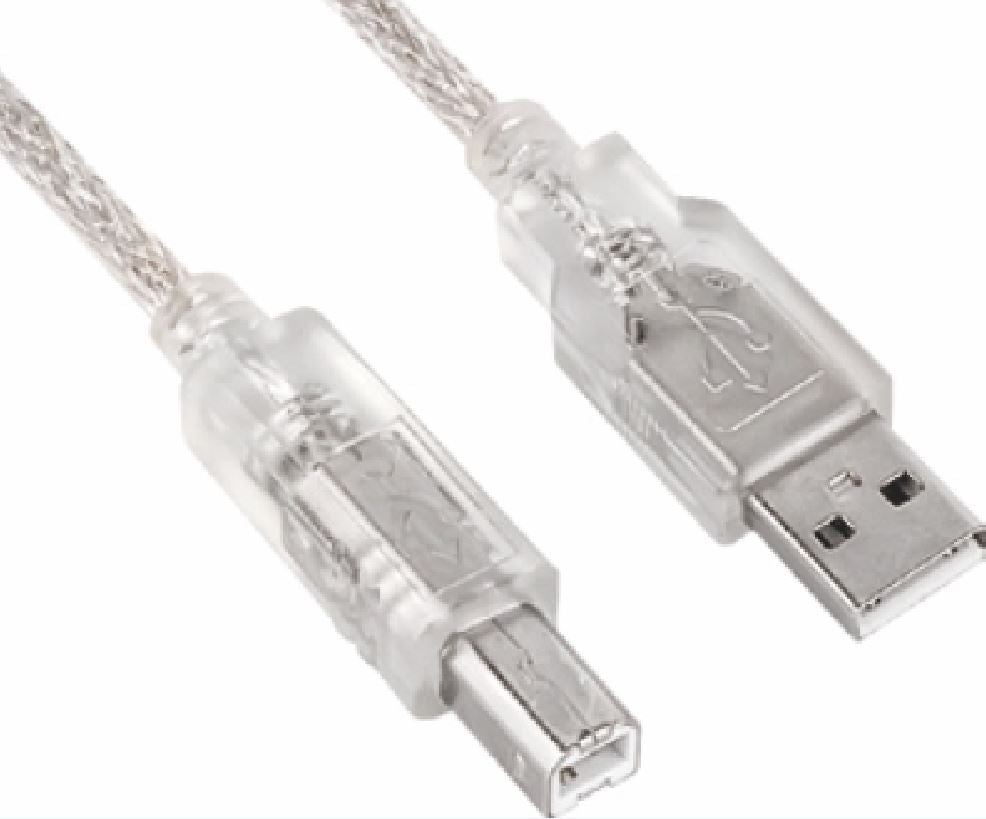 ASTROTEK USB 2.0 Printer Cable 5m - Type A Male to Type B Male Transparent Colour CBUSBAB5M V177-L-CBAT-USB-AB-5M