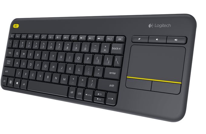 LOGITECH K400 Plus Wireless Keyboard with Touchpad & Entertainment Media Keys Tiny USB Unifying receiver for V177-L-KBL-K400PLUS
