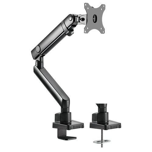 Brateck Single Monitor Aluminium Slim Mechanical Spring Monitor Arm Fit Most 17'-32' Monitor Up to 8kg per V177-L-MABT-LDT20-C012