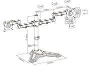 Brateck Dual Monitor Premium Articulating Aluminum Monitor Stand Fit Most 17"-32" Monitors Up to 8kg per V177-L-MABT-LDT30-T024