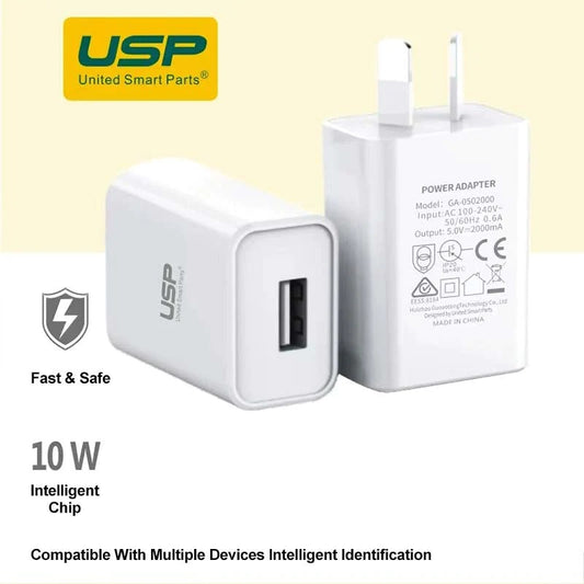 USP 10W USB-A Wall Charger Adapter - (6972475750435), Intelligent Chip, Fast and Safe Charger V177-L-MPA-6972475750435
