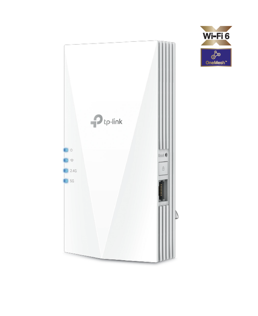 TP-LINK RE505X AX1500 Wi-Fi Range Extender, WIFI6, OneMesh, Whole Home Coverage, AP Mode, Gigabit Ethernet V177-L-NWTL-RE500X