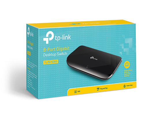 TP-Link TL-SG1008D 8-Port Gigabit Unmanaged Switch Desktop Wall-Mounting Plastic Case Fanless Supports MAC V177-L-NWTL-SG1008D