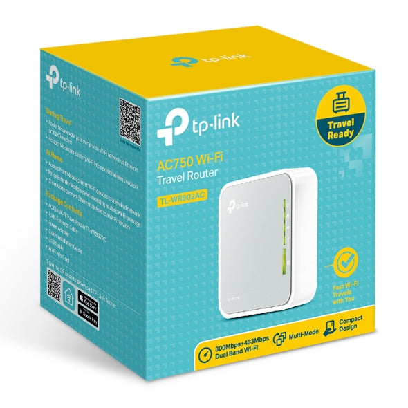 TP-LINK TL-WR902AC AC750 750Mbps Dual Band WiFi Wireless Travel Router 1x100Mbps LAN/WAN USB for 3G/4G Modem V177-L-NWTL-WR902AC