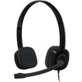 Logitech H151 Stereo Headset Light Weight Adjustable Headphone with Microphone 3.5mm jack In-line audio V177-L-SPLT-H151BLK