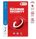 TREND MICRO Micro Maximum Security (3 Device) Retail Mini Box Auto Renew V177-L-STRENDMAXSECRET3-1Y