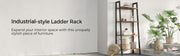 Rustic brown and black steel Metal Frame 4 Tier bookshelf V178-11055