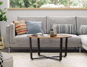 Round Coffee Table Rustic Brown and Black V178-11529