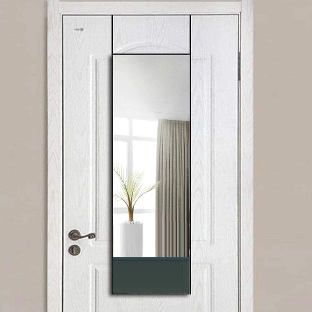Full-Length Mirror Long Standing for Bedroom and Bathroom (106 x 35 cm, Black) V178-12098