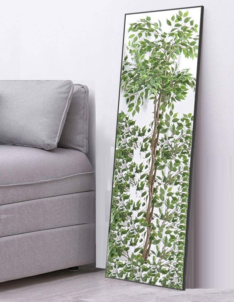 Full-Length Mirror Long Standing for Bedroom and Bathroom (106 x 35 cm, Black) V178-12098