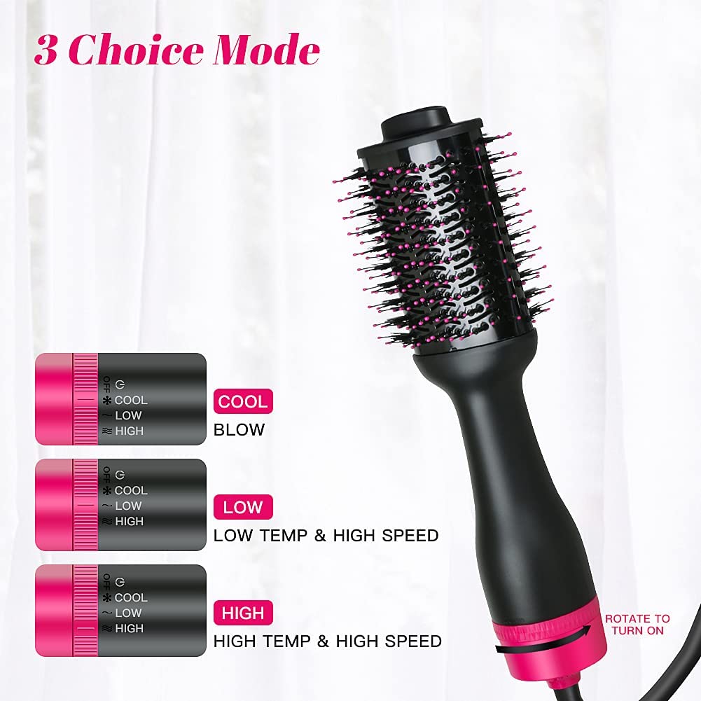 Hot Air One-Step Hair Dryer Negative Ion Anti-Frizz Blowout for Drying,Straightening, Curling and Volumizer V178-12120