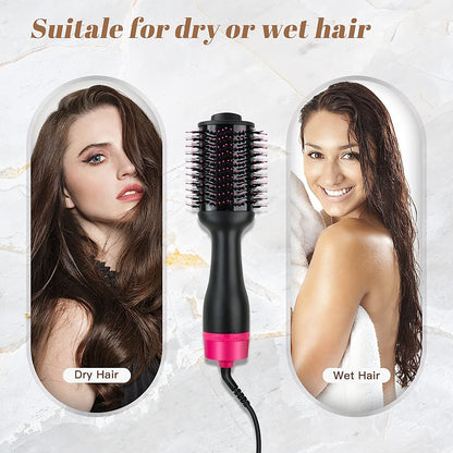 Hot Air One-Step Hair Dryer Negative Ion Anti-Frizz Blowout for Drying,Straightening, Curling and Volumizer V178-12120