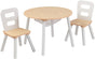 Round Table and 2 Chair Set for children (White Natural) V178-12366
