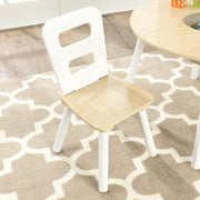 Round Table and 2 Chair Set for children (White Natural) V178-12366