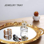 Oval Antique Gold 25 x 38 cm Vintage Carved Hanging Wall Mirror for Bedroom and Living-Room V178-12658