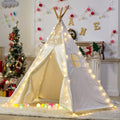 5 Poles Giant Kids Teepee Tent (Natural Canvas) V178-12762