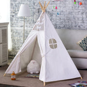 5 Poles Giant Kids Teepee Tent (Natural Canvas) V178-12762