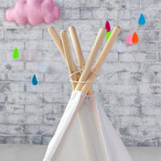 5 Poles Giant Kids Teepee Tent (Natural Canvas) V178-12762