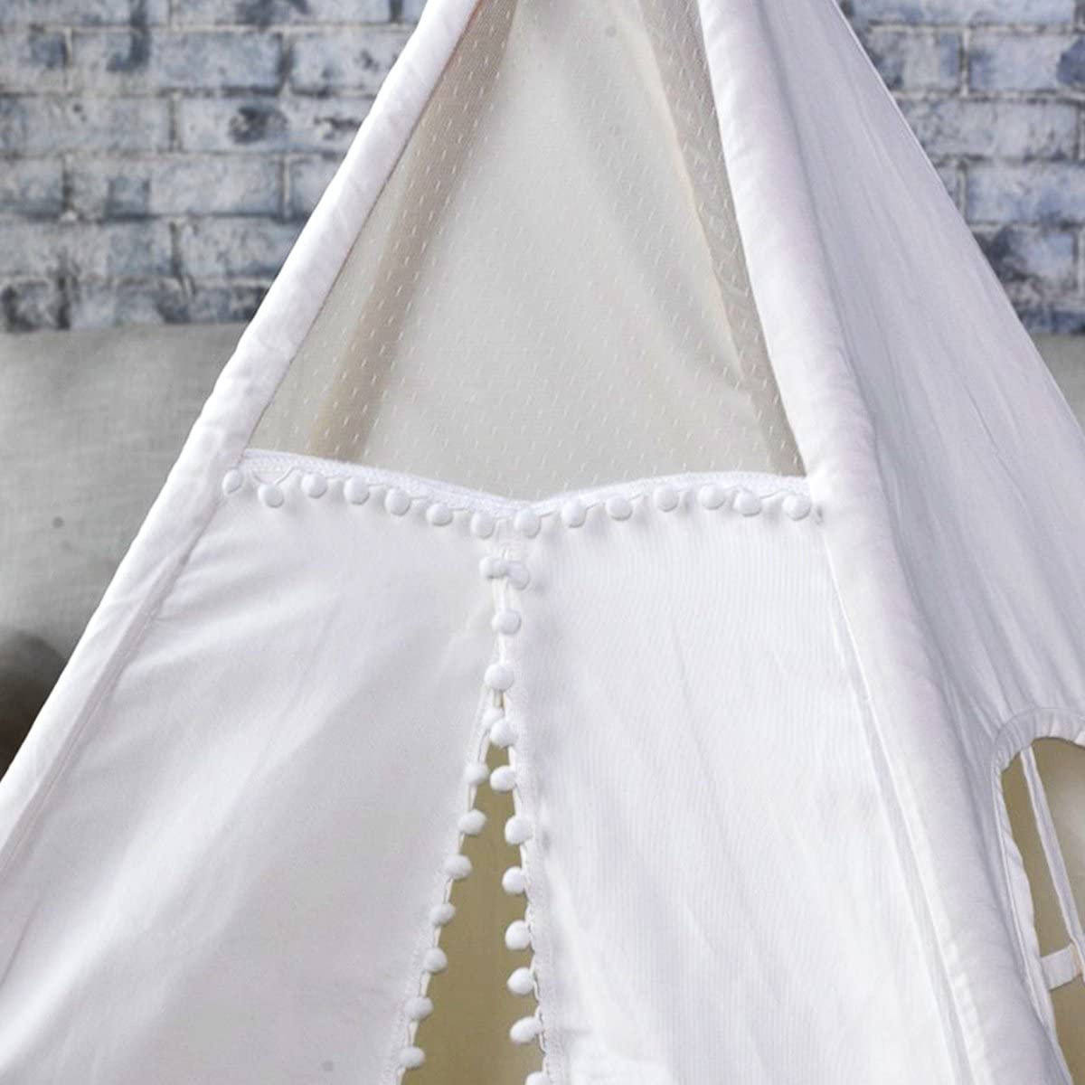 5 Poles Giant Kids Teepee Tent (Natural Canvas) V178-12762