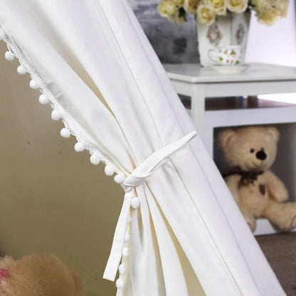 5 Poles Giant Kids Teepee Tent (Natural Canvas) V178-12762