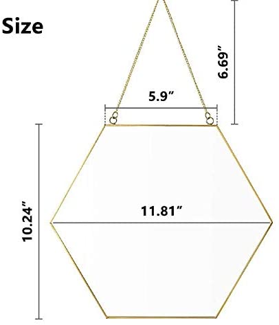 Hexagon Hanging Wall Mirror Decor (Gold Color) V178-12885