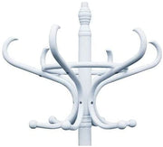 White Coat Rack with Stand Wooden Hat and 12 Hooks Hanger Walnut tree V178-13372