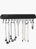Wall Mount Hanging Jewellery Organiser Holder with 23 Hooks (Black) V178-13419