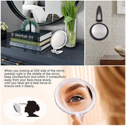 20X Magnifying Hand Mirror Two Sided Use for Makeup Application, Tweezing, and Blackhead/Blemish Removal V178-14421