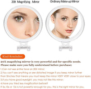 20X Magnifying Hand Mirror Two Sided Use for Makeup Application, Tweezing, and Blackhead/Blemish Removal V178-14421