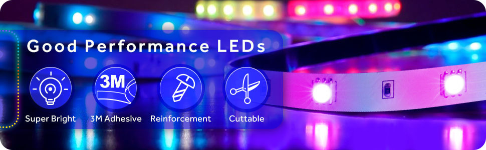 12M LED Strip Lights Rope Light for Bedroom and Home (5050 Lights Strip App with Remote Control) V178-14605