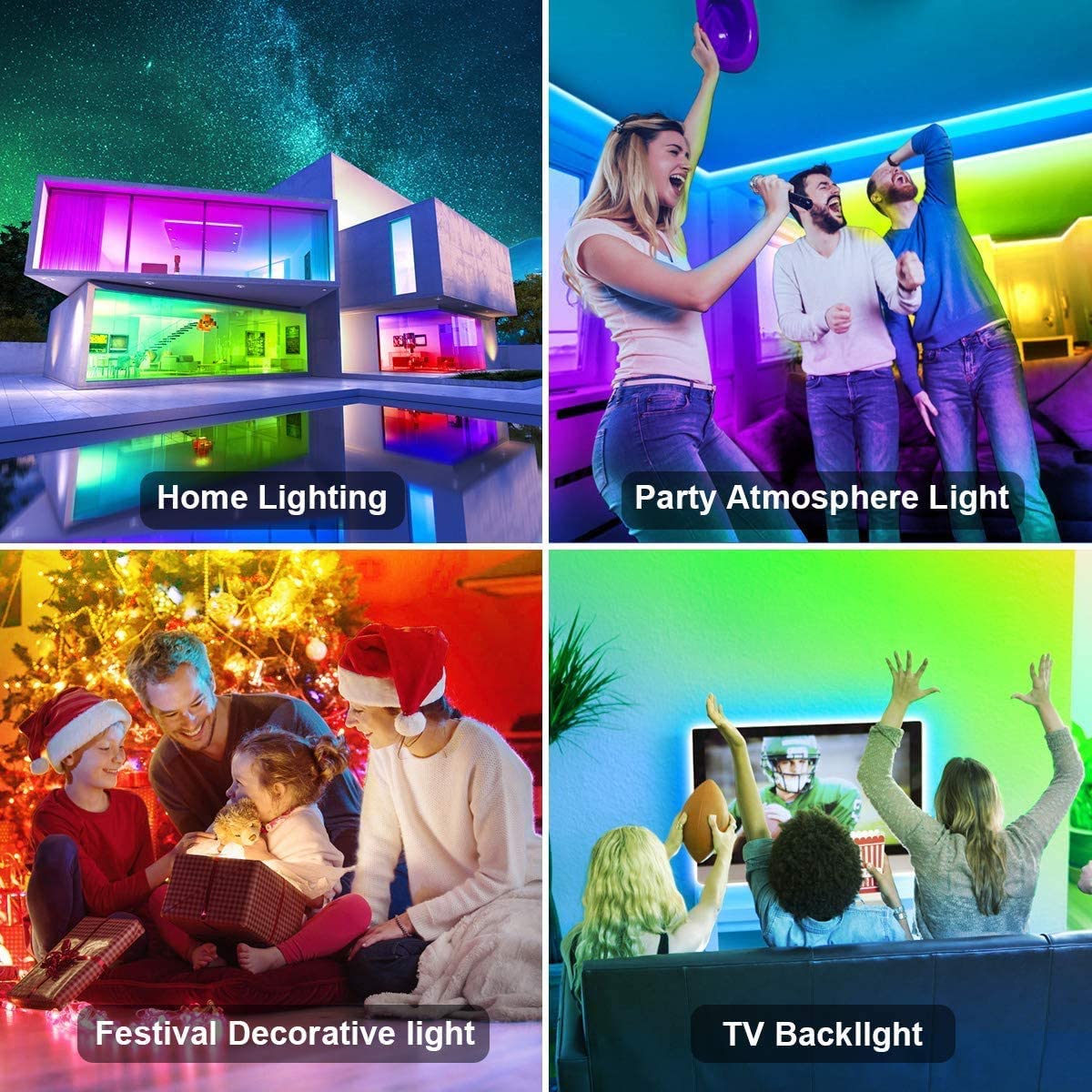 12M LED Strip Lights Rope Light for Bedroom and Home (5050 Lights Strip App with Remote Control) V178-14605