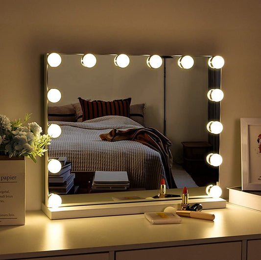 Hollywood Vanity Style LED Makeup Lights Mirror with 3 Color Modes Lights with 10 Dimmable Bulbs (Mirror Not V178-14674