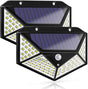 100 Waterproof LED Motion Sensor Solar Security Lights Outdoor (2pack) V178-14681