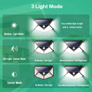 100 Waterproof LED Motion Sensor Solar Security Lights Outdoor (2pack) V178-14681
