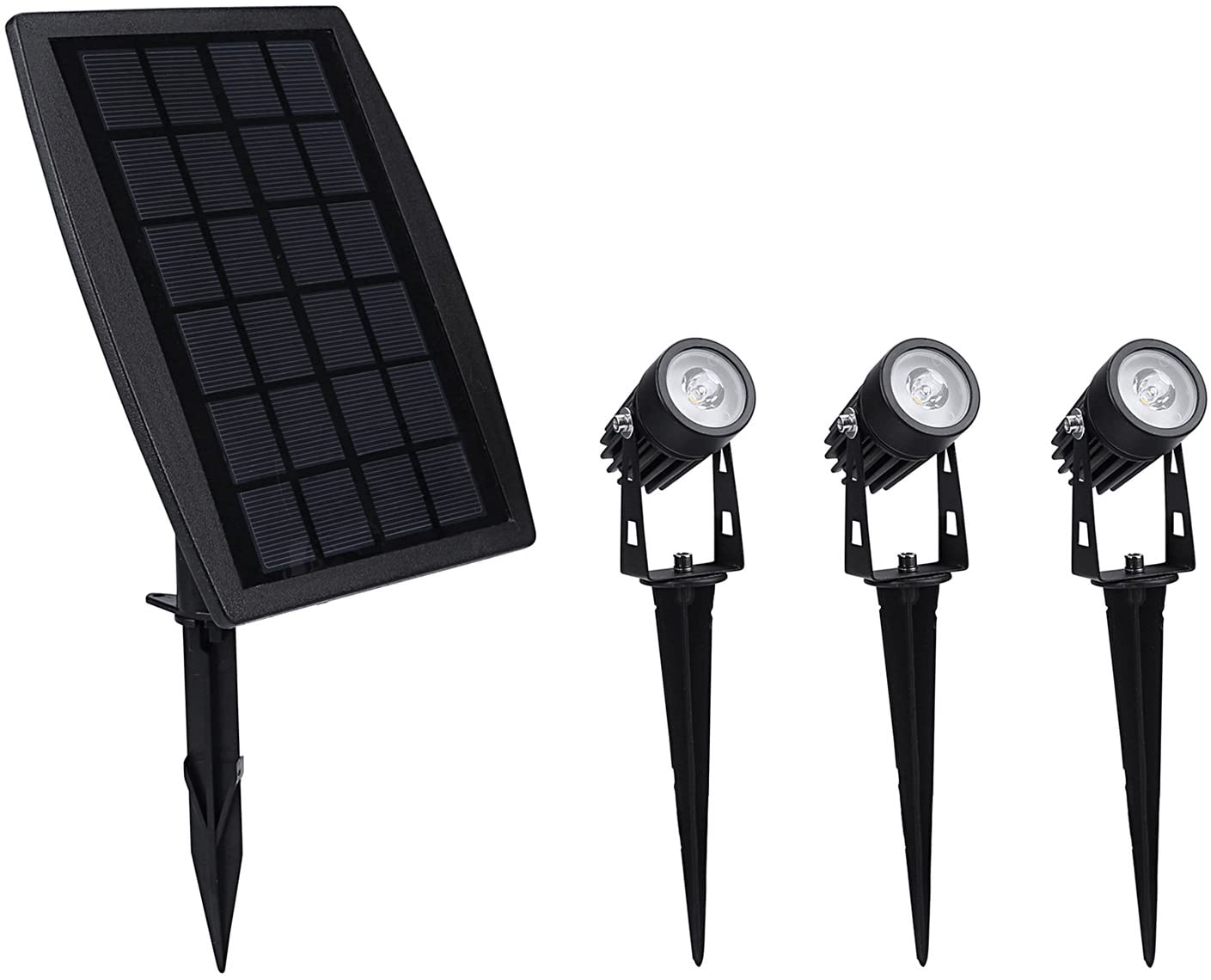 3 x LED Spotlights Powered Solar Garden Lights Outdoor Waterproof (Warm White) V178-14711