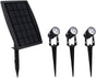3 x LED Spotlights Powered Solar Garden Lights Outdoor Waterproof (Warm White) V178-14711