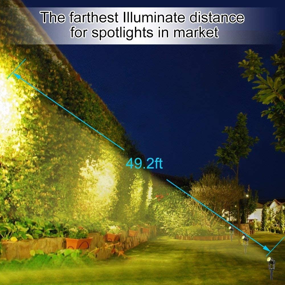 3 x LED Spotlights Powered Solar Garden Lights Outdoor Waterproof (Warm White) V178-14711
