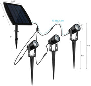 3 x LED Spotlights Powered Solar Garden Lights Outdoor Waterproof (Warm White) V178-14711