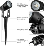 3 x LED Spotlights Powered Solar Garden Lights Outdoor Waterproof (Warm White) V178-14711