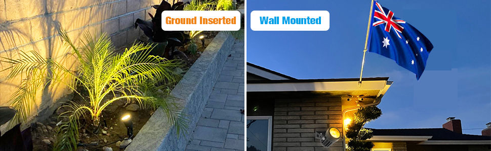 3 x LED Spotlights Powered Solar Garden Lights Outdoor Waterproof (Warm White) V178-14711