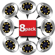 8 Pack LED Solar Pathway Lights Outdoor Solar Ground Lights (Warm White) V178-14728