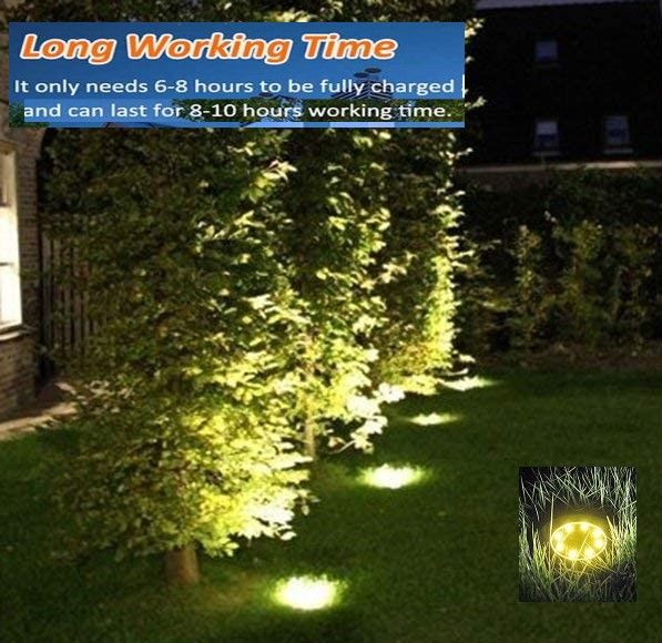 8 Pack LED Solar Pathway Lights Outdoor Solar Ground Lights (Warm White) V178-14728