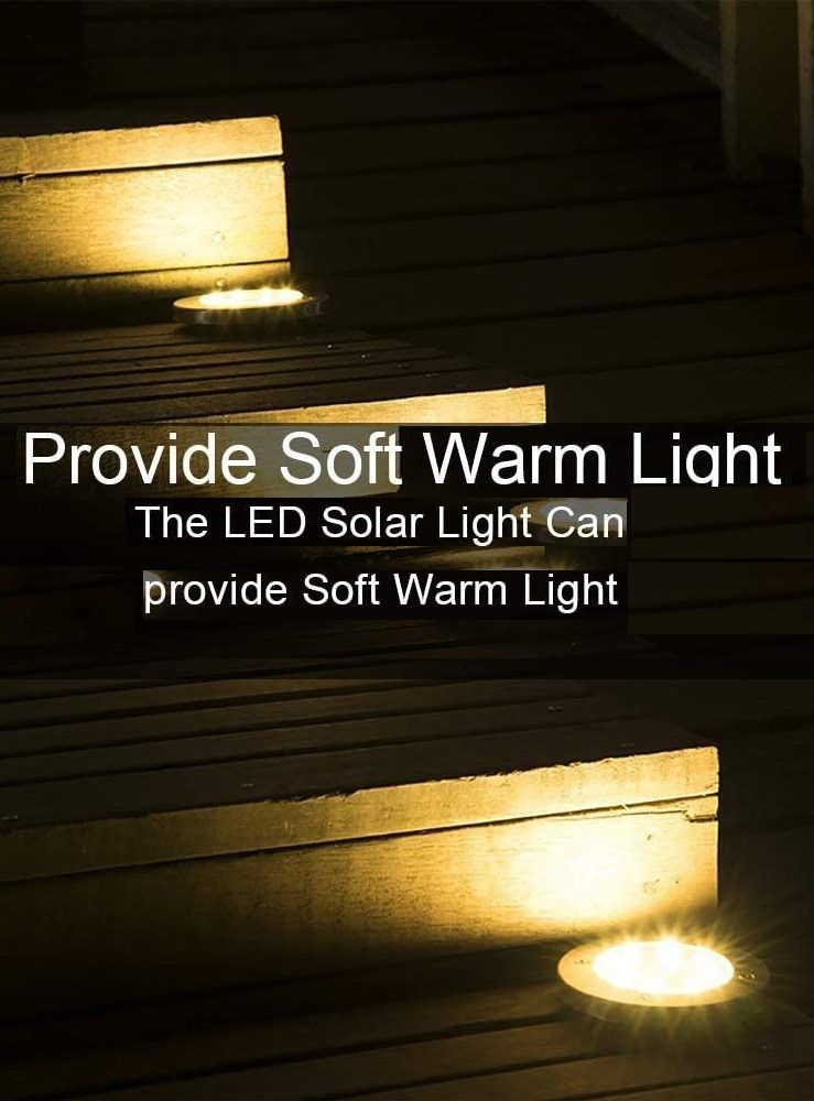 8 Pack LED Solar Pathway Lights Outdoor Solar Ground Lights (Warm White) V178-14728
