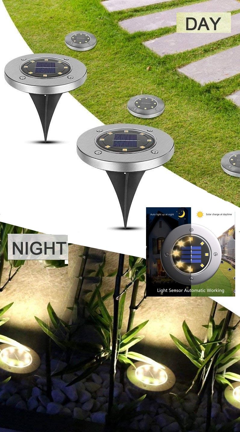 8 Pack LED Solar Pathway Lights Outdoor Solar Ground Lights (Warm White) V178-14728
