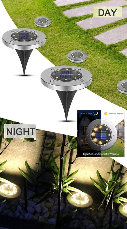 8 Pack LED Solar Pathway Lights Outdoor Solar Ground Lights (Warm White) V178-14728