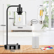 2x Pack Industrial Table Lamp with 2 USB Port for Bedside Nightstand Desk and Living Room Office (Bulb not V178-14759