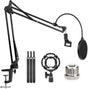Microphone Radio Broadcasting Stand with 3/8"to 5/8" Screw Adapter and Windscreen Pop Filter V178-14766